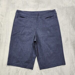 FIT SIGHT Shorts Womens L Blue Bermuda Pull On Stretch Casual Summer Pockets